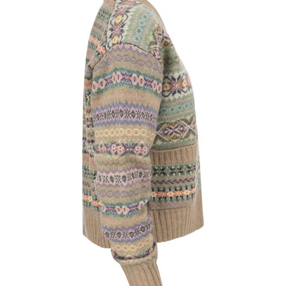 Polo Ralph Lauren Paneled Fair Isle V-Neck Cardigan - Picture 4 of 5